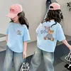 Camiseta de Manga Corta de Algodón Puro para Niñas, Verano 2026, Corte Holgado para Niños Mayores, Top a la Moda y con Estilo