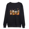 2023 Comércio Exterior Série de Bebidas de Café de Halloween Suéter Casual de Gola Redonda Estampado para Homens e Mulheres Suéter de Gola Redonda