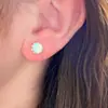 Pendientes de plata de ley S925 con piedra lunar para mujer, diseño de nicho, pendientes pequeños y lindos, accesorios, sin molestias al dormir