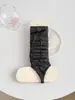 Calcetines de rejilla ultra finos estilo ballet sin pie para pantorrilla, Chanclas estilo Miu de media suela adelgazantes JK con punta abierta, Calcetines largos de rayas