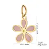 Pingente Pequeno Estiloso de Aço Inoxidável com Flor de Coqueiro Colorida Acessórios para Chaveiro, Colar, Pulseira DIY