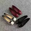 Zapatos Planos Cuadrados Estilo Francés con Lazo de Ballet, Nuevos Mocasines Rojos de Boca Baja Inspirados en Chanel para Mujer