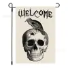 Nueva Bandera de Jardín de Halloween de Amazon con Gato Negro Maligno, Calabaza y Elementos de Bruja para Decoración de Bandera de Halloween en el Jardín
