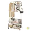 Cabideiro Móvel de Chão Moderno para Uso Doméstico no Quarto, Cabide para Roupas de Dormir e Sujas, Prateleira de Armazenamento para Roupas e Chapéus