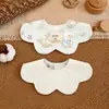 Distribuidor de Baberos Impermeables de Doble Cara de Algodón Puro Tamaño Bebé para Lactantes y Niños Pequeños, Baberos con Forma de Pétalo para Niñas y Niños