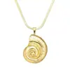 Collar de Acero de Titanio Dorado en Espiral Vortex Retro Brillante Elementos Marinos Serie Playa Venta Caliente Transfronteriza Simple Europeo y Americano