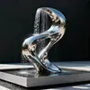 Escultura de Acero Inoxidable Superficie Espejo Paisaje Abstracto de Agua Adorno Paisajismo de Jardín para Bienes Raíces Escultura Personalización Escultura de Paisaje de Agua con Olas