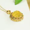 Colgante de Ámbar Natural Aiyu Collar de Girasol de Ámbar Dorado Fábrica de Joyería Al por Mayor Dropshipping S3122702