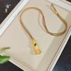 Joyería de oro Jin Yan con accesorios de oro arena vietnamita, colgante de dios de la riqueza de calabaza incrustado con diamantes verdes para atraer riqueza y retener la riqueza, collar con colgante