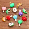 Acessórios de Joias DIY de Liga Metálica Multicor Ouro KC Esmalte 3D Fruta Maçã Laranja Coração Pingente Liga de Zinco