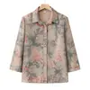 Camisa de verano para madre 2026 modelo nuevo, ropa para mujeres de mediana edad y mayores, top de manga tres cuartos, atuendo de abuela, abrigo fino para suegra