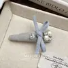 Pinza para el Cabello de Tela con Lazo Azul Perlas y Pedrería, Pinza BB para Mujer, Pinza para Flequillo, Pinza Lateral para el Cabello, Accesorio para el Cabello, Tocado