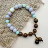 Pulsera de Madera de Ala de Pollo Natural con Cuentas de Vidrio para Hombres y Mujeres, Parejas y Mejores Amigos, Pulsera de Nuevo Estilo Chino, Joyería de Estilo Antiguo al por Mayor