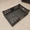 Cesta de plástico dobrável cesta de frutas suporte de vegetais cesta verde extra grossa amontoada display de frutas de supermercado prateleira de exposição promocional