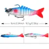 Nova isca de pesca multi-seção com chumbo 16,5g isca macia de cauda em T multi-seção isca peixe artificial