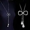 Cadena Larga para Suéter, Collar de Lujo Ligero y de Alta Gama para Mujer, Accesorio de Borla Moderno y Versátil, Colgante Simple de Perla que No se Desvanece