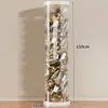 Caixa de armazenamento de pelúcia com zíper, design transparente, para uso doméstico, estilosa e à prova de poeira