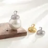 Accesorios de Colgante de Perla DIY Chapado en Plata de Ley S925 Oro de 18K Ocultador Flor de Loto Cabeza Esponjosa Colgante de Collar Accesorios de Soporte Vacío