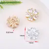 Retención de Color Fuerte Chapado en Cobre Oro de 18K Micro-pavimentado Circonita Hoja de Arce Corazón Flor de Cinco Pétalos Cuentas Espaciadoras DIY Cristal Perla Multi-Accesorio
