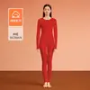 Conjunto antibacteriano de algodón puro de 10 A, calefacción infrarroja lejana, algodón Clase A, ropa de otoño de cuello redondo y pantalones para parejas, conjunto 100% algodón peinado