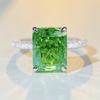 Anillo de plata de ley 925 con circonitas talladas en flor de hielo y diamantes de alto carbono de Nine Beauty Jewelry, color esmeralda, estilo europeo y americano.