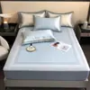 Juego de Tres Piezas de Alfombrilla de Seda de Hielo de Verano Clase A Plegable Lavable Sombrero de Cama para Aire Acondicionado Alfombrilla Lavable a Máquina Suave y Fresca