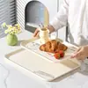 Bandeja Grande Estilo Crema Hogareña Rectangular Taza de Té Taza de Agua Bandeja de Té Grado Alimenticio Guardería Plato para Pan y Snacks