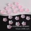 Flor Miniatura de Cinco Pétalos con Bordes Esmaltados, Base de Flor de Ciruelo Hecha a Mano 3D para Accesorios de Collares y Pulseras