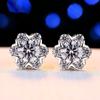 Oito Coração e Oito Flechas Chapeamento PT950 Celebrante Online Venda Ao Vivo Simulação de Diamante Completo Mosan Diamante Estrela de Seis Pontas Brincos de Flor de Ameixa Feminino