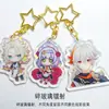 Fabricación de llaveros acrílicos, producción DIY de colgantes pequeños con fotos, cadena creativa publicitaria de estrellas de anime de dibujos animados