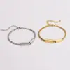 Venta Caliente Transfronteriza Geométrico Tubo de Barra en Blanco Logo Personalizado Collar Pulsera Mujeres Lujo Accesible Nicho Joyería de Alta Gama Accesorios