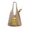 Nova Bolsa de Tricô Cor Contrastante Nicho Tendência Moda Coreana Bolsa de Tricô Fofa Bolsa de Ombro Bolsa de Rosto Sorridente