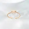 Moda de Lujo Accesible Transfronteriza Anillo con Corte Calado de Cobre con Perla y Circonita para Mujer Anillo Joyería Accesorios Yiwu