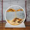 Nova pintura de areia movediça paisagística 3D minimalista artesanato de vidro redondo ampulheta casa nova presentes criativos ornamentos