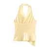 Estilo Europeo y Americano Transfronterizo Z Nueva Moda Elegante Ropa para Mujer al por Mayor Top de Tirantes Textura de Satén de Seda 2331051
