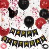 19 Peças Balões Kit de Aniversário feliz aniversário Bandeirola de Puxar Para Layout de Aniversário Decoração de Festa