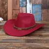 Nuevo Sombrero Estilo Tíbet con Diseño de Minoría Étnica, Plumas Metálicas, Sombrero Vaquero Occidental para Hombres y Mujeres, Sombrero de Fieltro para Pareja