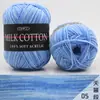Hilo de Algodón Leche de Tres Hebras Sección Larga Teñido Degradado Lana Hilo para Bebé Hilo para Muñecas Hilo para Ropa Exterior Acrílico Bufanda
