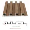 Decoração Interior em PVC Madeira Ecológica Placa Concavo-Convexa Parede de Fundo de TV Tendência Painel de Parede Grelha de Plástico com Fibra de Madeira de Bambu