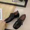 Mocasines retro de cordones de piel auténtica para mujer, nuevo modelo de otoño 2026, suela blanda, zapatos cómodos y que no cansan