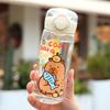 Vaso de Agua de Plástico Kapibala Nuevo Vaso de Agua Infantil de Dibujos Animados para Estudiantes Lindo Portátil con Tapa Alto Valor de Color Ventosa