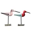 Adornos de pájaro de pico largo pintados estilo tronco europeo, artesanías de madera creativas, decoración para sala de estar, hogar, restaurante, habitación infantil