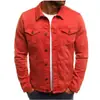 Popular Chaqueta de Mezclilla Europea y Americana Cardigan Casual de Color Sólido Botones Ropa de Trabajo para Hombre Pieza Única Dropshipping Simple Casual