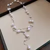 Collar de Tres Capas de Perlas Irregulares Estilo Francés, Cadena para Clavícula Moderna y Versátil con un Toque de Moda Avanzada para Mujer
