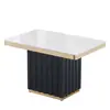 Mesa Rectangular Individual de Pizarra de Lujo Ligero, Espesor de Aleación de Titanio y Aluminio, Bordes Envolventes, Patrón de Mármol, Impermeable, Cubierta de Mesa de Acero Inoxidable para Comedor