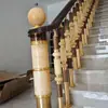 2024 Escalera de Caracol Giratoria de Celebridad de Internet Columna de Aleación de Aluminio y Jade Natural Valla de Ático Barandilla Interior de Casa Pasamanos