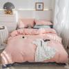 Nuevo Estilo Algodón Lavado Color Sólido Juego de Cuatro Piezas Estilo ins Lijado Cama Dormitorio Estudiantil Textil para el Hogar Simple