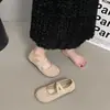Zapatos Mary Jane retro de punta dividida para mujer, zapatos planos con correa cruzada, suela suave, versátiles, cómodos, sin cordones, modernos y a la moda