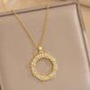 Collar para Mujer Estilo Japonés y Coreano Celebridad de Internet Corea del Sur Nueva Moda Nicho Zircón Donut Estilo Ins Elegante Collar de Acero de Titanio