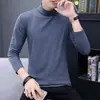 Camiseta Base para Hombre Cuello Medio Color Sólido Otoño Ajustada Manga Larga Camiseta Pura Cuello Medio Para Usar por Dentro Para Usar por Fuera Ropa de Otoño